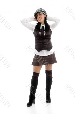 caucasian model looking sideways