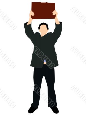 young businessman holding his office bag