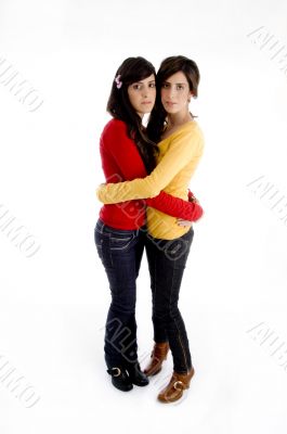 young friends hugging each other