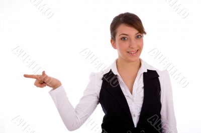 portrait of pointing executive