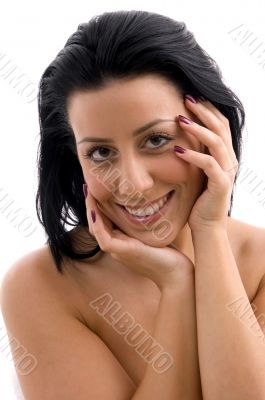 portrait of smiling woman looking at camera