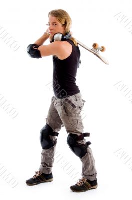 casual male with skateboard
