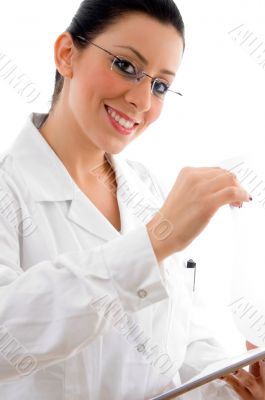 smiling doctor looking at camera