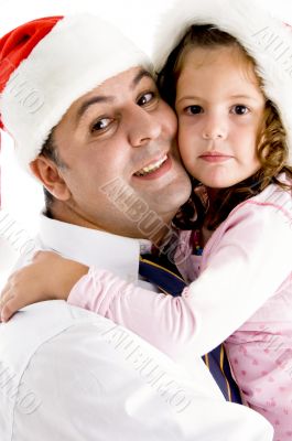 loving father hugging his daughter
