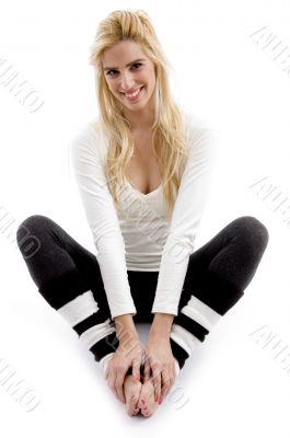 front view of woman exercising for fitness
