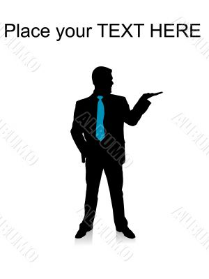 businessman holding something with hand  gesture