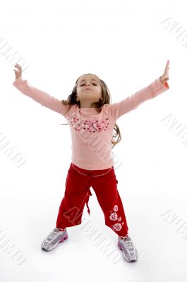 girl stretching her arms