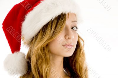 cute young girl celebrating christmas