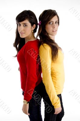 posing young models looking at camera