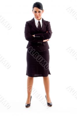 young businesswoman with crossed arms