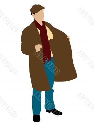 man holding coat