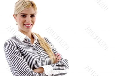 portrait of businesswoman with folded hands