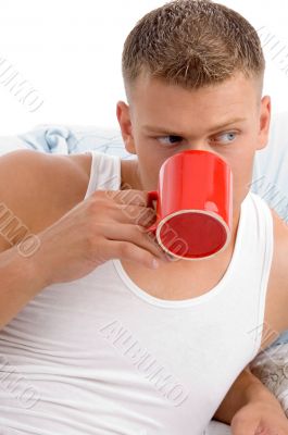 male enjoying coffee