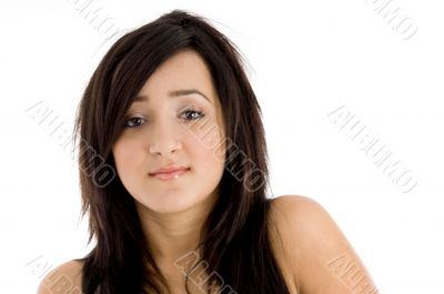 beautiful girl looking at camera