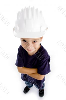 high angle view of adorable architect