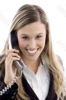 young professional talking on phone