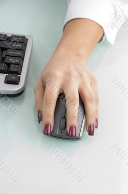 hand operating mouse