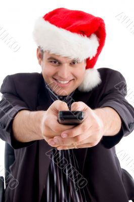 man with remote control