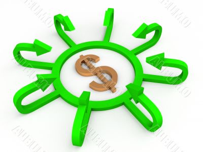 dollar with profit arrows