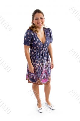 standing model looking at camera
