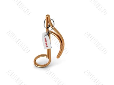 musical note with tag