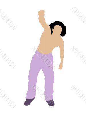 man showing fist