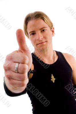 handsome male with thumbs up