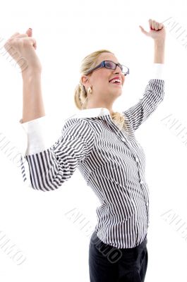 side view of successful businesswoman
