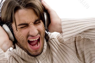 handsome male crazy for music