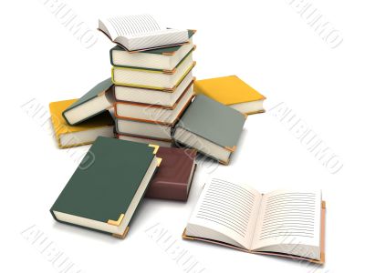 scattered books