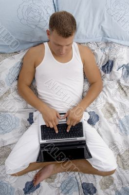 man working on laptop