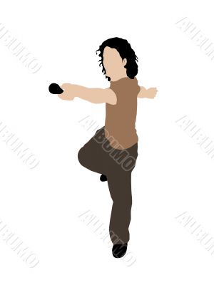 person offering microphone