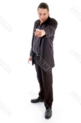 full pose of young executive