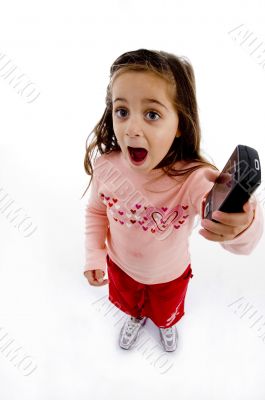 girl holding mobile phone