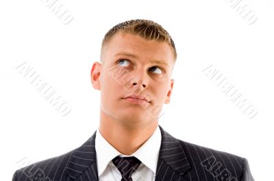portrait of executive looking upward