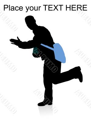 running man hanging bag