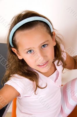 cute smiling girl  looking at camera