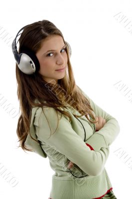 female listening to music