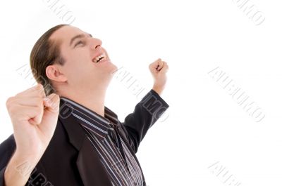 young man enjoying success