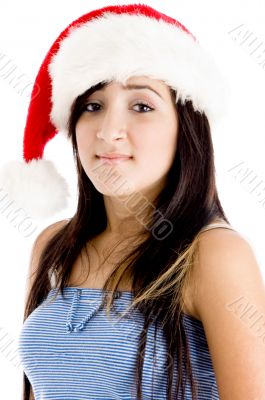 girl with christmas hat