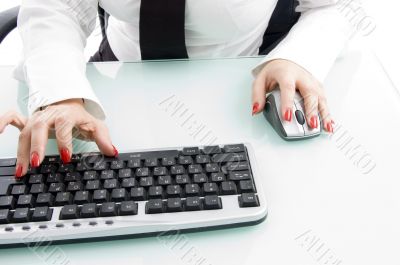 close up of finger on keyboard