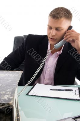 executive busy on phone