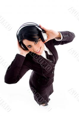 young lawyer holding headphone