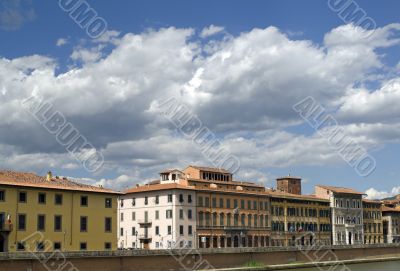 Pisa (Tuscany) - Ancient buildings on the Arno river