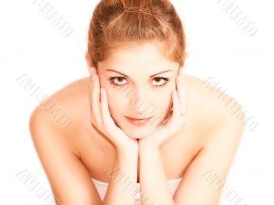 Young sexy woman portrait, isolated