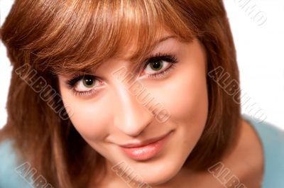 Close-up portrait of young beautiful woman