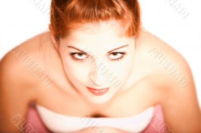 Young sexy woman portrait, isolated