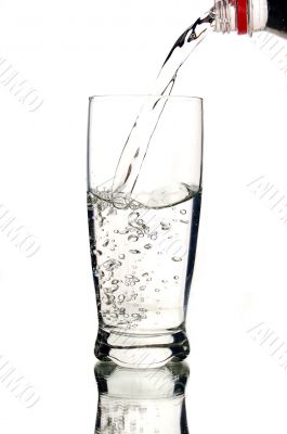 a glass of mineral water