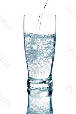 a glass of mineral water