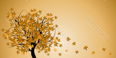 Abstract tree with autumn leaves